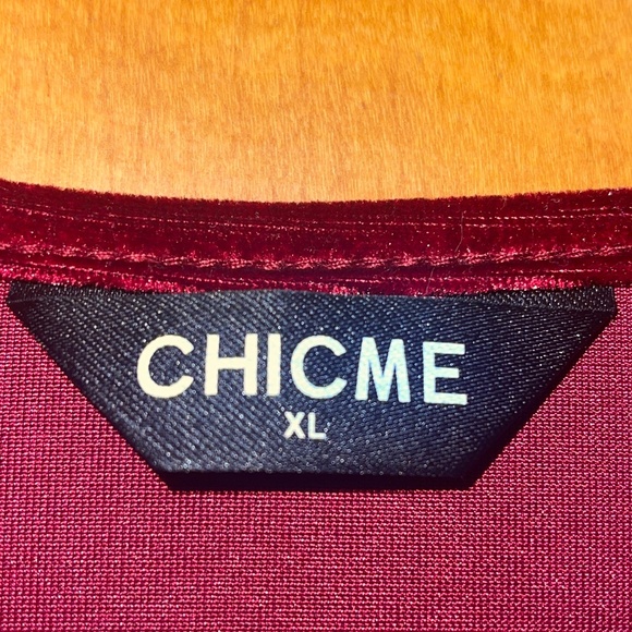 Twist front velvet sequin panel top shirt blouse - Picture 2 of 6